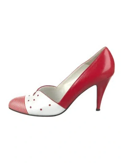 Pre-owned Bally Leather Polka Dot Print Pumps In Red