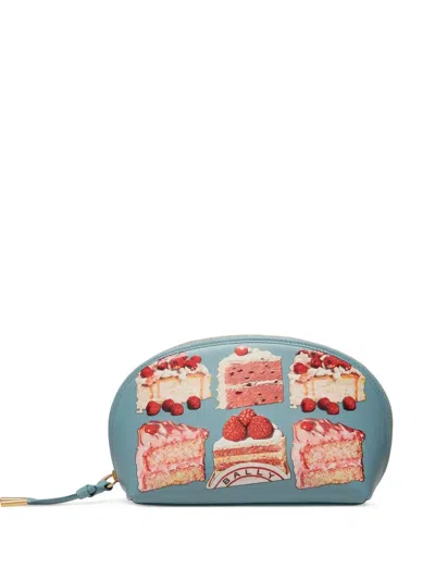 Bally Leather Pouch In Blue