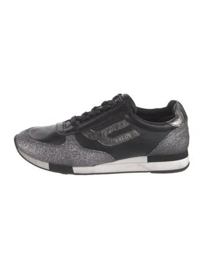 Pre-owned Bally Leather Printed Athletic Sneakers In Black