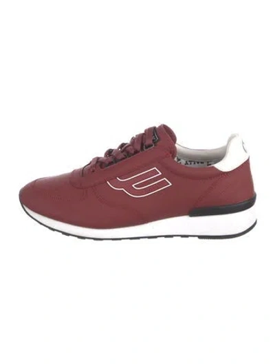 Pre-owned Bally Leather Printed Athletic Sneakers In Red