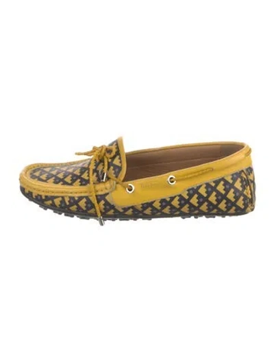 Pre-owned Bally Leather Printed Loafers In Yellow