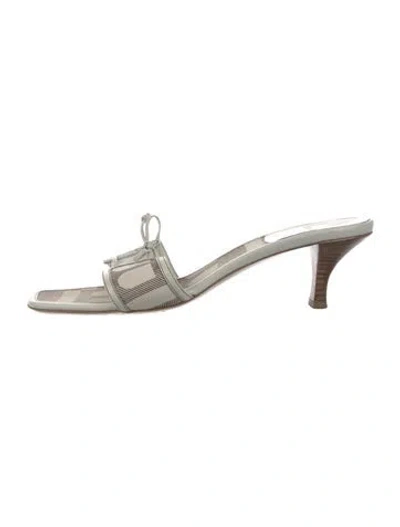 Pre-owned Bally Leather Printed Slides In Silver