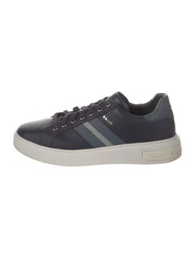 Pre-owned Bally Leather Printed Sneakers In Blue