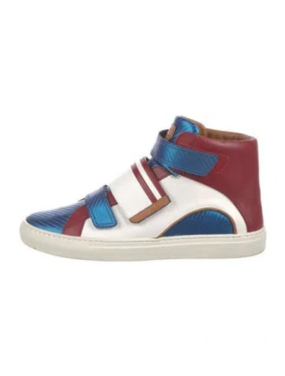 Pre-owned Bally Leather Printed Sneakers In Blue
