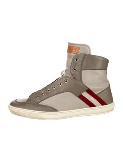 Pre-owned Bally Leather Printed Sneakers In Neutral