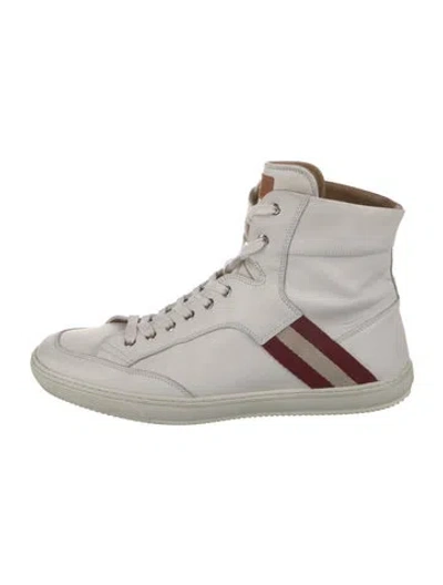 Pre-owned Bally Leather Printed Sneakers In White