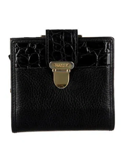 Pre-owned Bally Leather Printed Wallet In Black