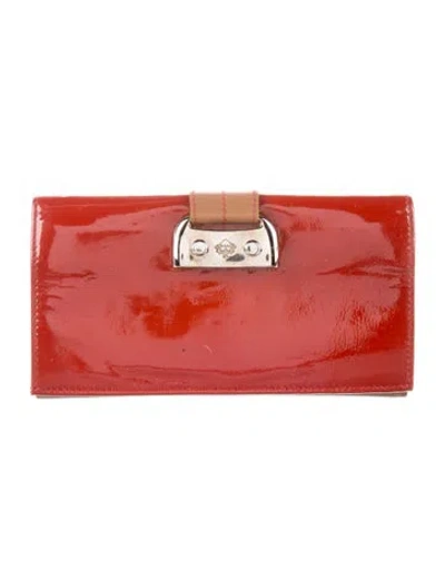 Pre-owned Bally Leather Printed Wallet In Red