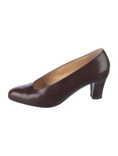 Pre-owned Bally Leather Pumps In Burgundy
