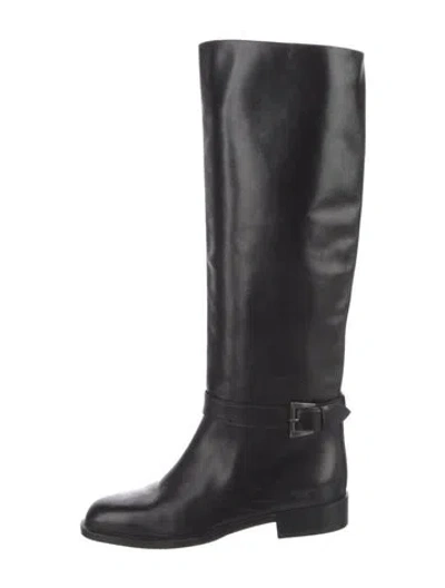 Pre-owned Bally Leather Riding Boots In Black