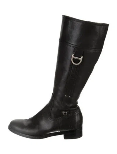 Pre-owned Bally Leather Riding Boots In Black