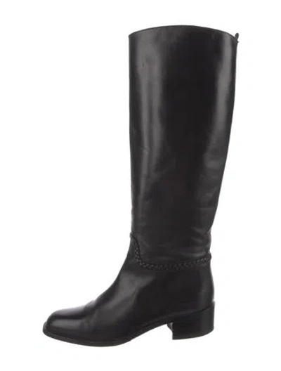 Pre-owned Bally Leather Riding Boots In Black