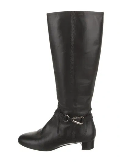 Pre-owned Bally Leather Riding Boots In Black