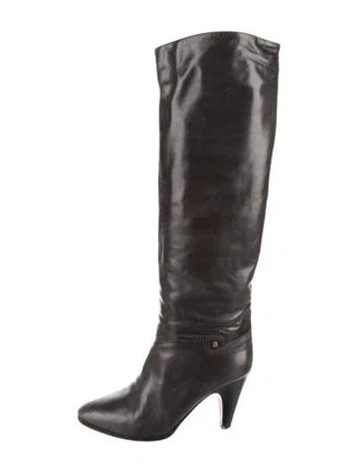 Pre-owned Bally Leather Riding Boots In Black