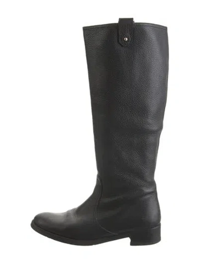 Pre-owned Bally Leather Riding Boots In Black