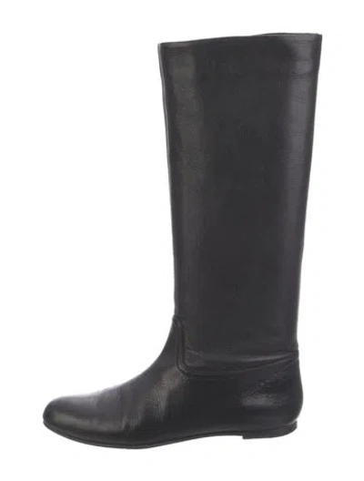 Pre-owned Bally Leather Riding Boots In Black