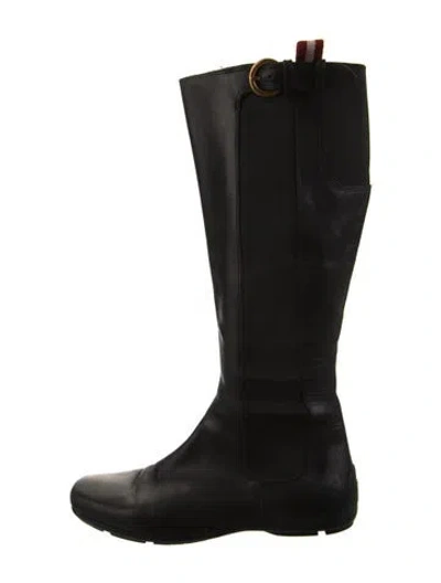 Pre-owned Bally Leather Riding Boots In Black