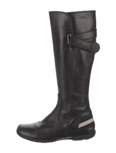 Pre-owned Bally Leather Riding Boots In Black