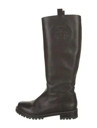 Pre-owned Bally Leather Riding Boots In Black