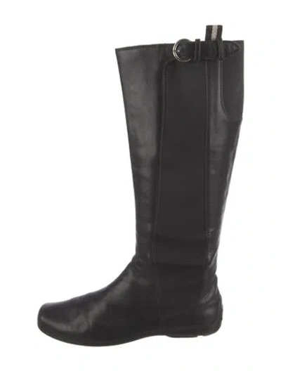 Pre-owned Bally Leather Riding Boots In Black