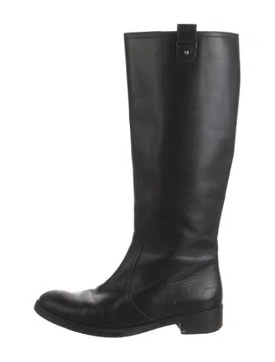 Pre-owned Bally Leather Riding Boots In Black