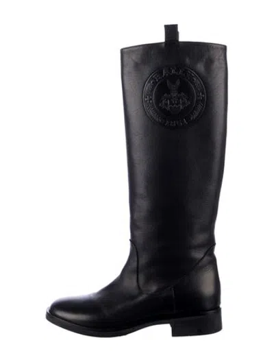 Pre-owned Bally Leather Riding Boots In Black