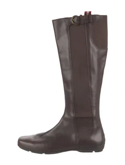 Pre-owned Bally Leather Riding Boots In Brown