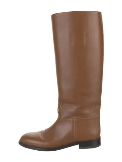 Pre-owned Bally Leather Riding Boots In Brown