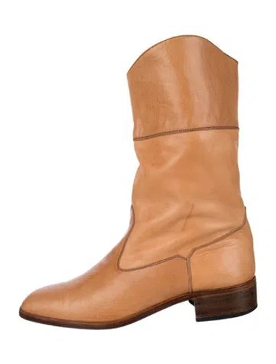 Pre-owned Bally Leather Riding Boots In Neutrals