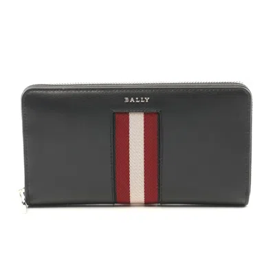 Bally Leather Round Wallet Black