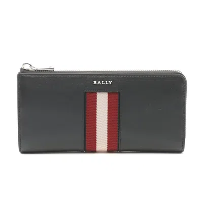 Bally Leather Round Wallet Black