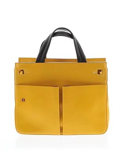 Pre-owned Bally Leather Satchel In Yellow
