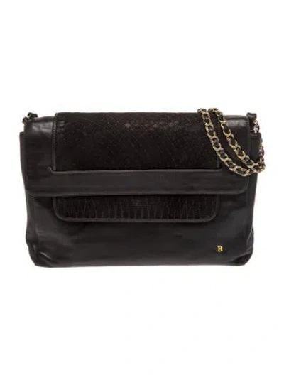 Pre-owned Bally Leather Shoulder Bag In Black