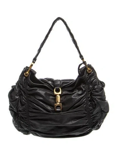 Pre-owned Bally Leather Shoulder Bag In Black