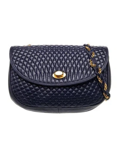 Pre-owned Bally Leather Shoulder Bag In Blue