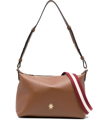 Bally Leather Shoulder Bag In Brown