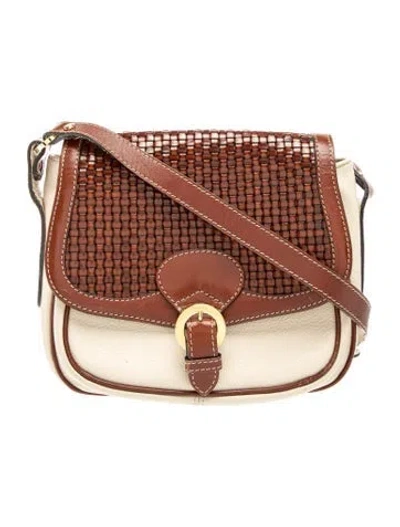 Pre-owned Bally Leather Shoulder Bag In Brown/white