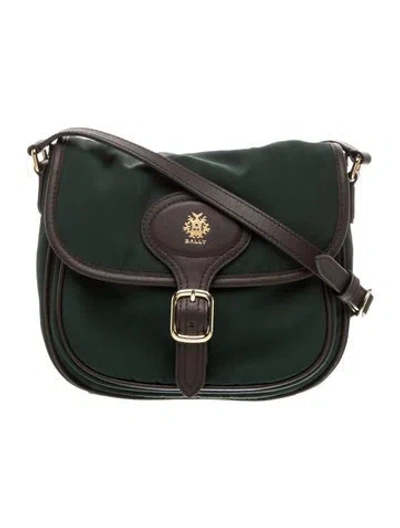 Pre-owned Bally Leather Shoulder Bag In Green