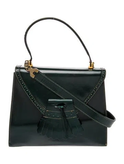 Pre-owned Bally Leather Shoulder Bag In Green