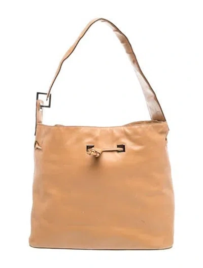 Pre-owned Bally Leather Shoulder Bag In Neutrals