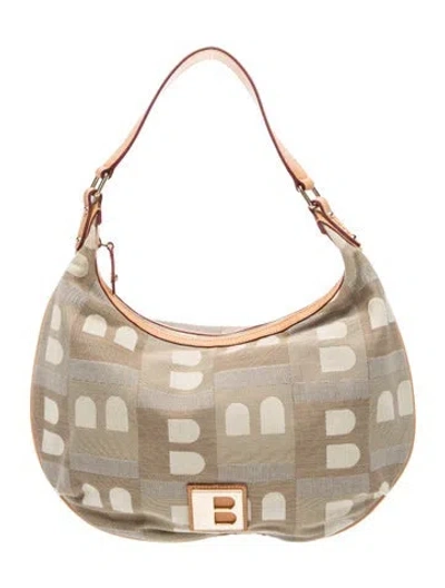 Pre-owned Bally Leather Shoulder Bag In Neutrals
