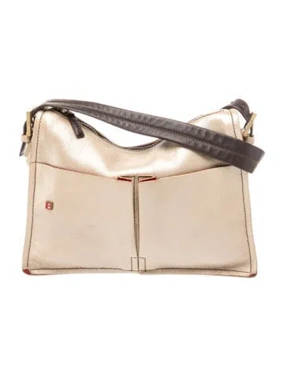 Pre-owned Bally Leather Shoulder Bag In Neutrals