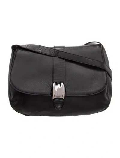 Pre-owned Bally Leather Shoulder Bag Vintage In Black