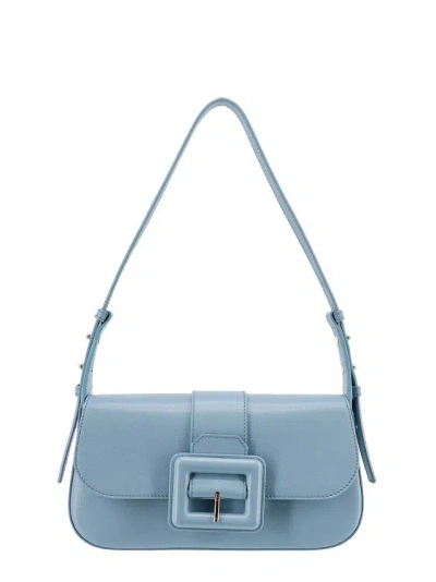 Bally Leather Shoulder Bag With Maxi Buckle In Grey