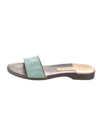 Pre-owned Bally Leather Slides In Blue