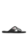 Bally Leather Slides Glorany In Black