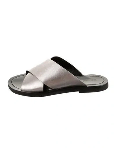 Pre-owned Bally Leather Slides In Silver
