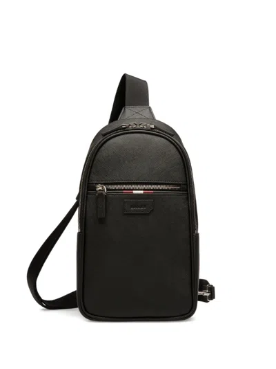Bally Leather Sling Backpack In Black