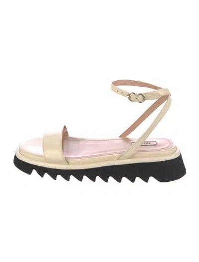 Pre-owned Bally Leather Slingback Flats In Neutral