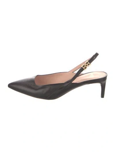 Pre-owned Bally Leather Slingback Pumps In Black